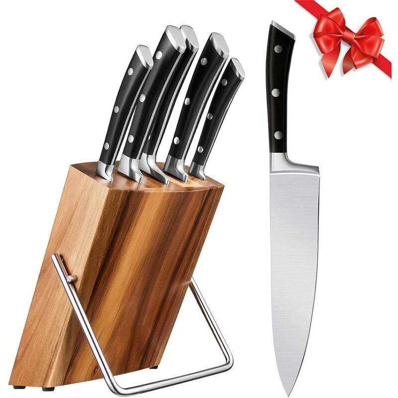 

Juego de cuchillos de cocina de bloque de madera de acero inoxidable alemán - Mvpower