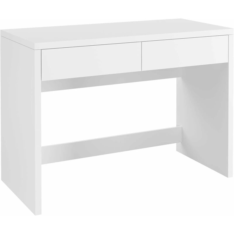 

Mesa de escritorio Mesa de ordenador Escritorio de estudio con 2 cajones para dormitorio Blanco 108x50x77cm - Mvpower