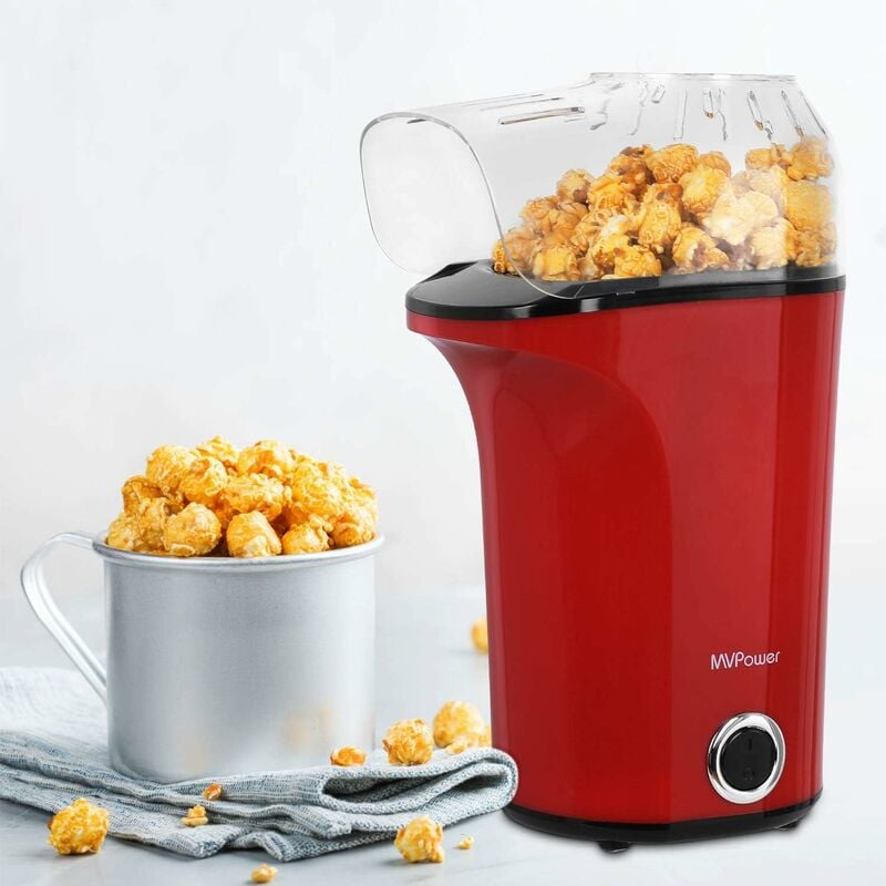 

Máquina de palomitas de maíz eléctrica de 1400 W, palomitas de maíz antiadherente, aire caliente sin aceite, con tapa extraíble, protección contra