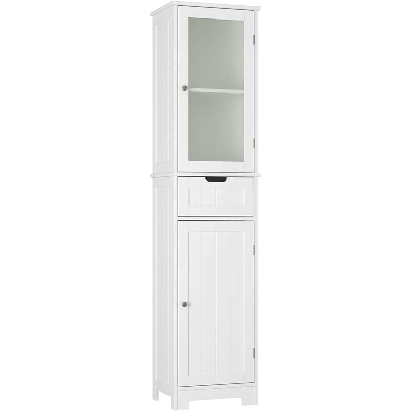 

MVPOWER Mueble de baño columna con 1 cajón y 2 puertas, Mueble columna con 2 estantes ajustables, 40 x 30 x 170 cm