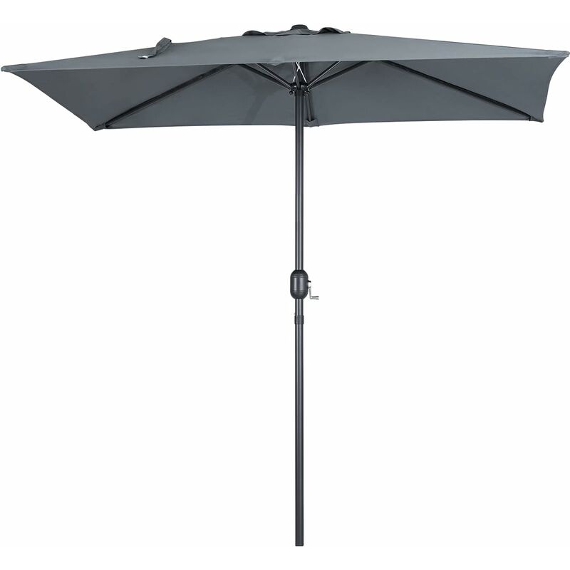 

Sombrilla 210 x 140 cm en aluminio, rectangular inclinable, protección UV UPF 50 +, 180 g / m² (Gris) - Mvpower