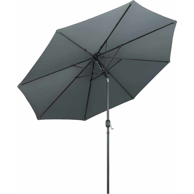 

Sombrilla 300 cm en Aluminio Rond Plegable Protección UV UPF 50+, 180 g / m² (Gris) - Mvpower