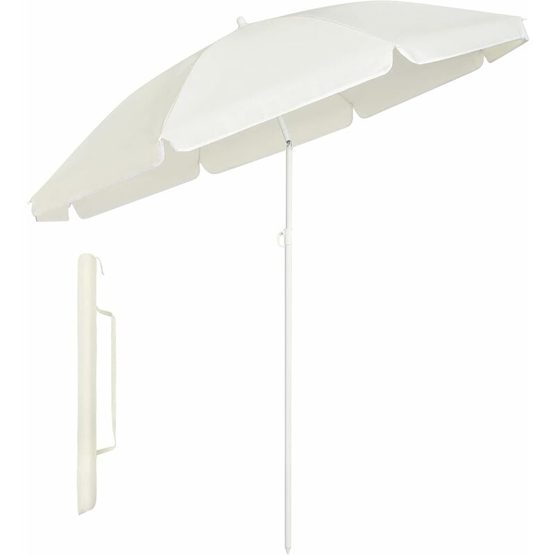 

Sombrilla redonda 160 cm 160 g / m² flexible, protección UV UPF 20+ （Beige) - Mvpower