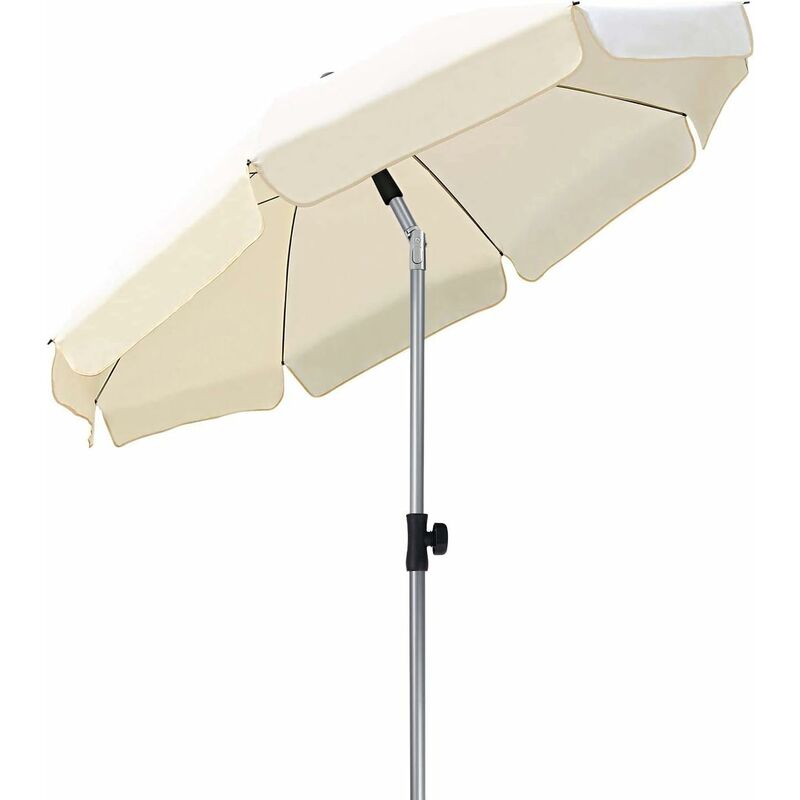 

Sombrilla redonda, 200 x 225 cm, Protección UV UPF 50 +, Plegable; Inclinable (Beige) - Mvpower