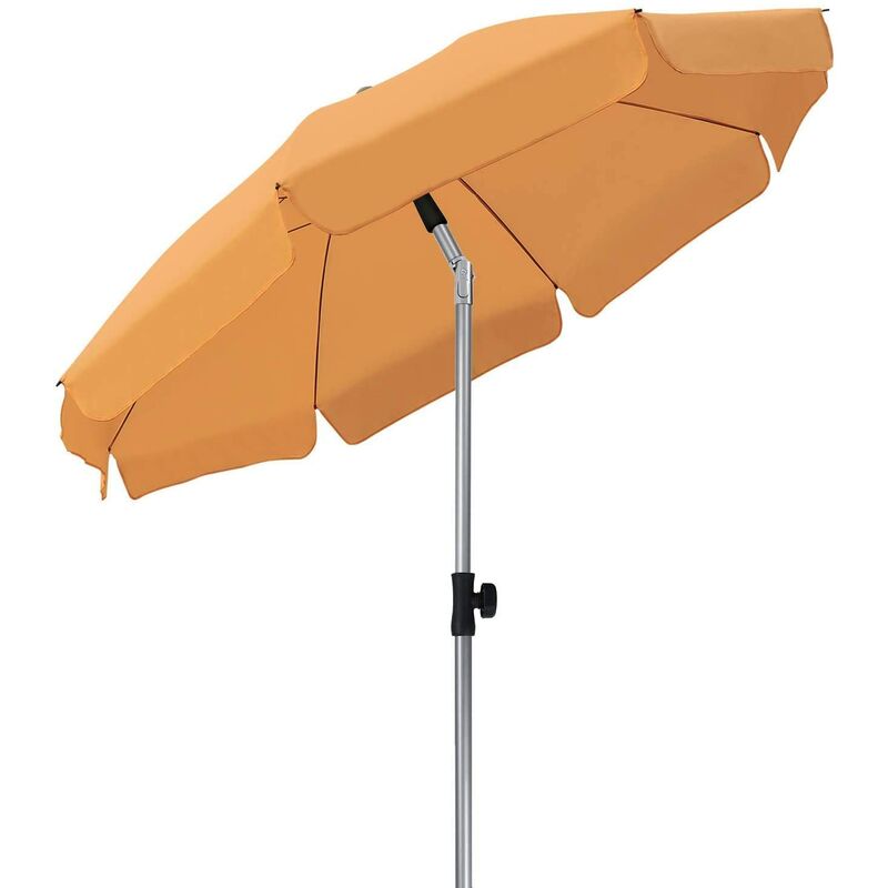 

Sombrilla redonda, 200 x 225 cm, Protección UV UPF 50 +, Plegable; Inclinable (Naranja) - Mvpower