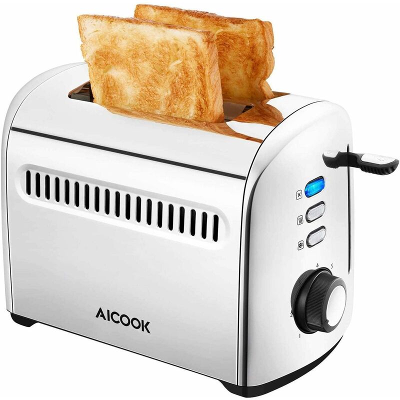 

Tostadora 950 W con 2 ranuras grandes 7 niveles de combustión con funciones de descongelación, calefacción y - Mvpower