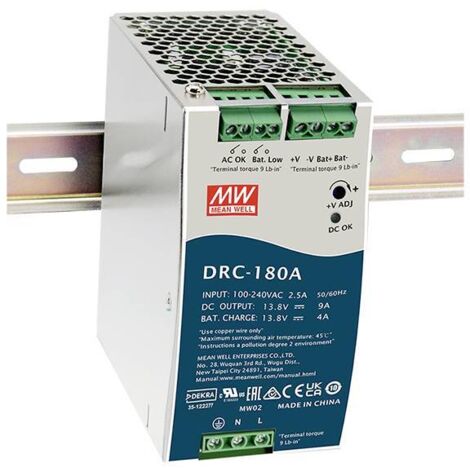 MW Mean Well DRC-180B Alimentation rail DIN 4.5 A 179.4 W Nbr. de sorties:2 x Contenu 1 pc(s)