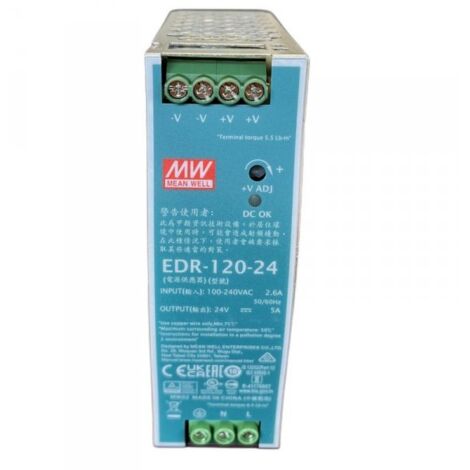 MW MEAN WELL EDR-120-24 Alimentatore Guida DIN 120W 24V 5A Input 220V e 110V
