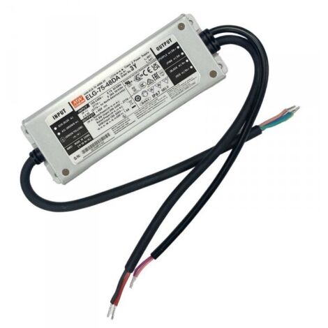 MW MEAN WELL ELG-75-48DA-3Y Alimentatore Dimmerabile DALI IP67 75W 48V 1,6A Input 220V e 110V