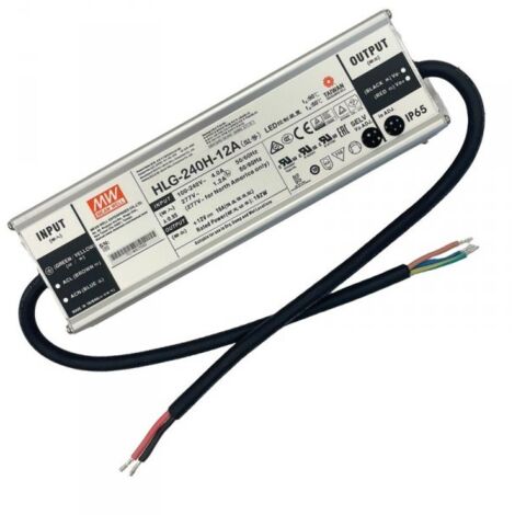 MW MEAN WELL HLG-240H-12A Alimentatore Led Driver IP67 192W 12V 16A Input 220V e 110V