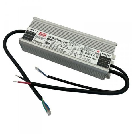 MW MEAN WELL HLG-320H-12B Alimentatore IP67 264W 12V 22A Dimmerabile 1-10V PWM Input 220V e 110V