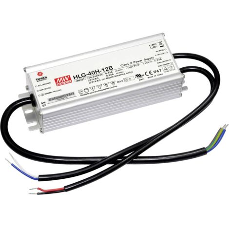 MW Mean Well HLG-40H-12B Driver per LED, Trasformatore per LED Tensione costante, Corrente costante 39 W 3.33 A 7.2 - 1