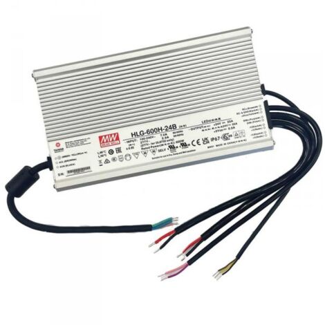 MW MEAN WELL HLG-600H-24B Alimentatore Led Driver CV CC IP67 Dimmerabile 600W 24V 25A Input 220V e 110V