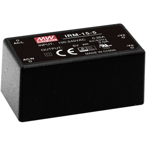 MW Mean Well IRM-15-12 Alimentatore da circuito stampato AC / DC 12 V/DC 1.25 A 15 W