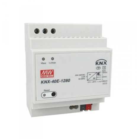 MW MEAN WELL KNX-40E-1280 Alimentatore KNX 30V 1280 mA 38,4W Konnex Per Guida DIN Binario