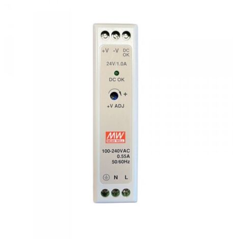 MW MEAN WELL MDR-20-24 Alimentatore Guida DIN 20W 24V 1A Input 220V e 110V