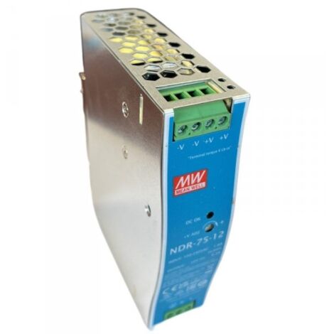 MW MEAN WELL NDR-75-12 Trasformatore Rotaia Industriale 12V 75W 6,3A Barra Guida DIN Rail Power Supply Input 220V 110V