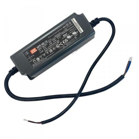 MW MEAN WELL NPF-60-12 Alimentatore Trasformatore IP67 60W 12V 5A Input 220V e 110V