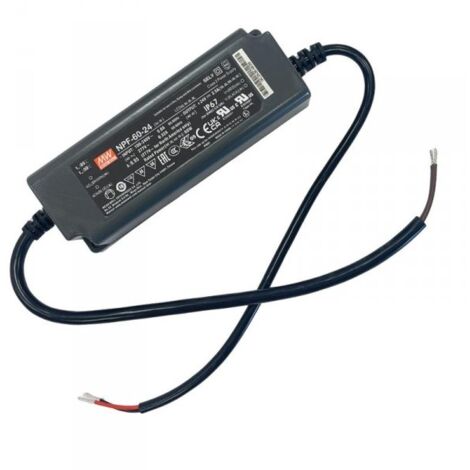 MW MEAN WELL NPF-60-24 Alimentatore Trasformatore IP67 60W 24V 2,5A Input 220V e 110V