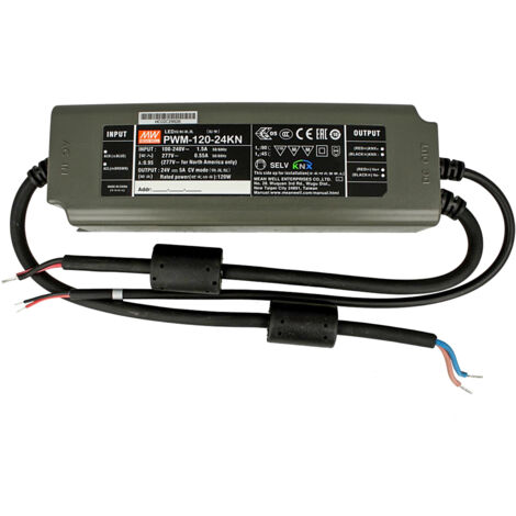 MW MEAN WELL PWM-120-24KN Trasformatore CV 24V 5A 120W Dimmerabile KNX Konnex IP67