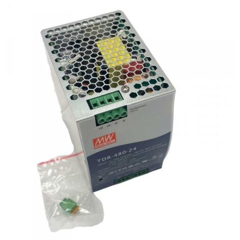 MW MEAN WELL TDR-480-24 Alimentatore DIN RAIL 480W 24V 20A Input 380V Trifase Per Uso Industriale