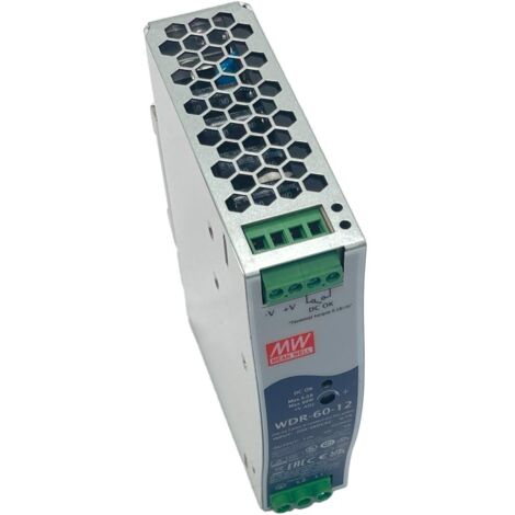 MW MEAN WELL WDR-60-12 Alimentatore Slim DIN Rail 60W 12V 5A Input 180-550V