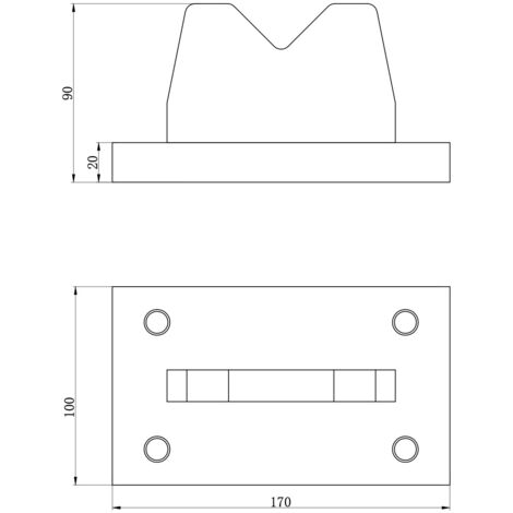 Mw Tools – Bloc presse V 15 t 170 x 100 x 90mm – Compatible presses d'atelier – Utilisation en V ou plat – PBL15T