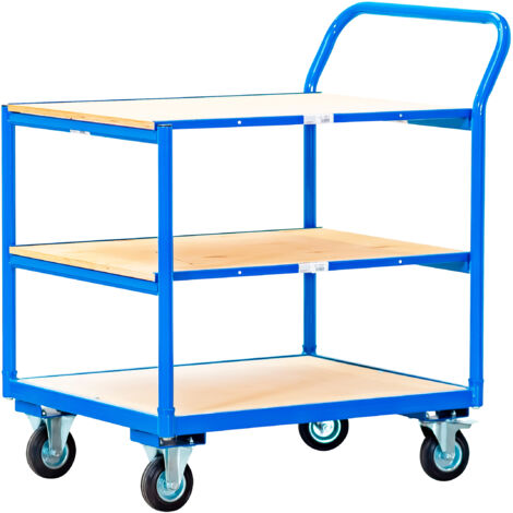 Mw Tools – Chariot d'atelier 3 étagères 250 kg – Charge maximale 250 kg – Roues pivotantes avec frein – SHC253