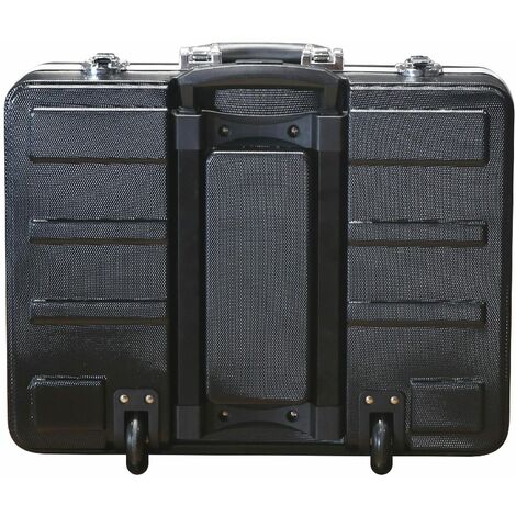 Mw Tools – Coffre à outils roulante en ABS 400x480x210mm – 1 grand compartiment avec étagères – 2 roues robustes – Manche télescopique – TC600W