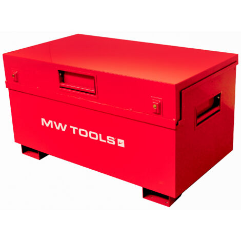 Mw Tools – Coffre de chantier métal 445 L – Volume 445 litres – Charge 1000 kg – Épaisseur tôle 2 mm – Fermeture avec 2 serrures – MWB445