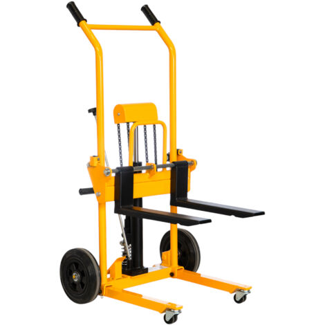Mw Tools – Diable gerbeur élévateur manuel 200kg – Hauteur de levage 900mm – Longueur des fourches 460mm – Pour palettes et cartons – MS0209