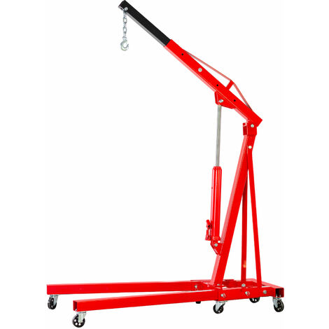 Mw Tools – Grue d'atelier hydraulique pliable 1 t – Bras réglable 4 positions jusqu'à 1 t – Châssis en acier robuste – CAT610