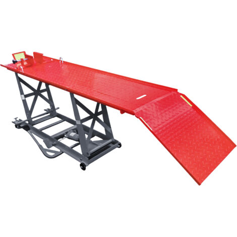 Mw Tools – Pont élévateur moto manuel 450kg – Table 2150x520 mm – Hauteur levée 780 mm – TPSL420