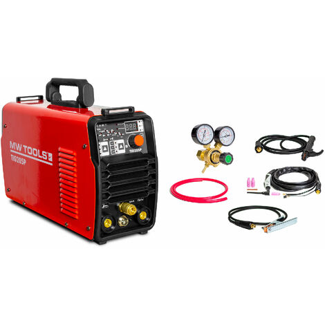 Mw Tools – Poste à souder inverter TIG DC Pulse 200 A – Soudage PULSE pour tôles fines – Affichage digital – Réglage courant – TIG205P
