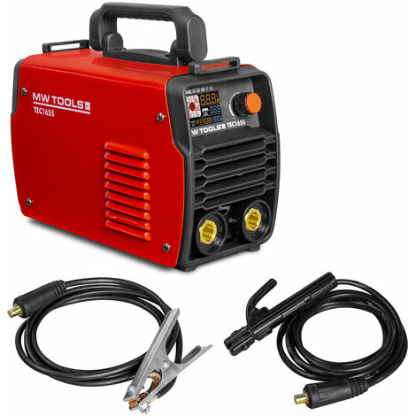 Mw Tools – Poste à souder MMA 160A – Écran LCD 230V – Soudage rutile et acier inoxydable – Réglage Hot Start et Arc Force – TEC165S