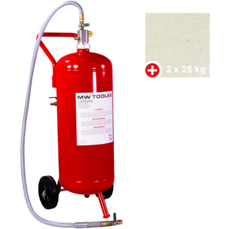 Mw Tools – Sableuse pneumatique mobile 25L – Débit max 200L/min – Pression 8 bars – Pour sablage délicat – Abrasif SO25 inclus – CAT030SPACK1 - PRO 25 L