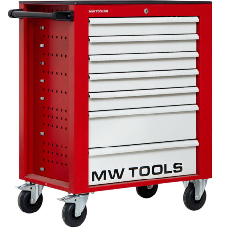 Mw Tools – Servante d'atelier 7 tiroirs – Acier soudé – Roues Ø125 mm – Hauteur 960 mm – Largeur 750 mm – Capacité 40 kg – GW107G