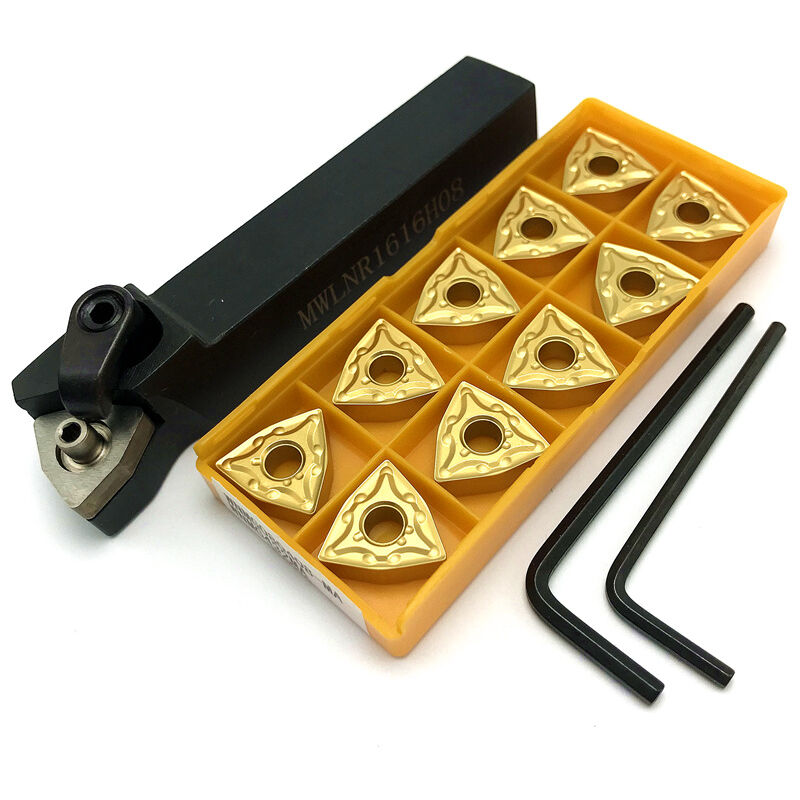 Sunxury - MWLNR2020K08 porte-outil de tour + 10 inserts carbure WNMG080404 + clé de tour