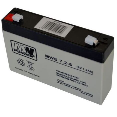MWS 7.2-6 : Batterie MWS 7.2-6 (6 V-7,2 Ah, Faston 187/F1)