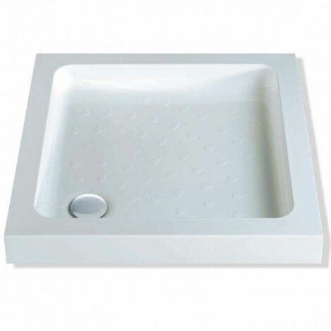 main image of "MX Classic Deep Square Shower Tray 800 White Durable Resin Waste Bathroom"