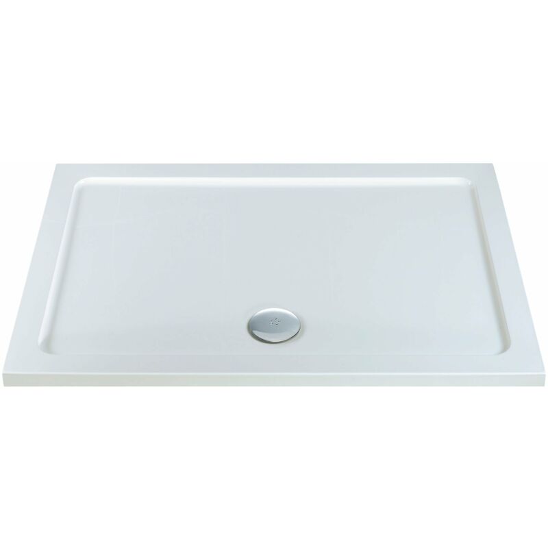 Elements Rectangular Anti-Slip Shower Tray with Waste 1100mm x 700mm Flat Top - MX
