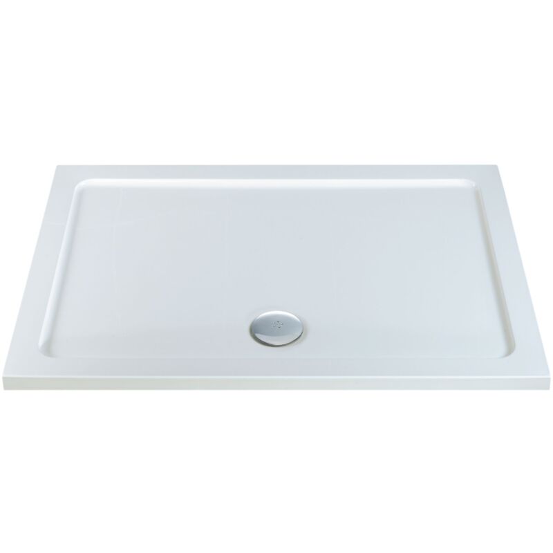 Elements Rectangular Anti-Slip Shower Tray with Waste 1100mm x 800mm Flat Top - MX