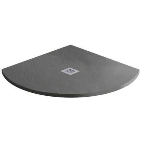 MX Minerals Ash Grey Slate Effect Quadrant Shower Tray 900mm x 900mm