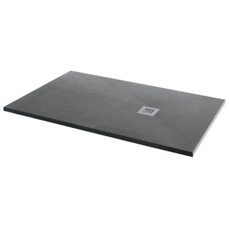 MX Minerals Ash Grey Slate Effect Rectangular Shower Tray 1200mm x 900mm