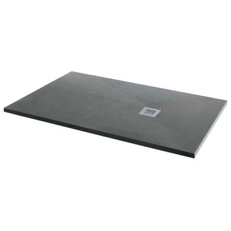MX Minerals Ash Grey Slate Effect Rectangular Shower Tray 1400mm x 800mm
