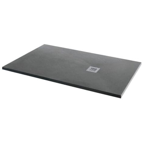 MX Minerals Ash Grey Slate Effect Rectangular Shower Tray 1700mm x 800mm