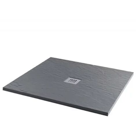 MX Minerals Ash Grey Slate Effect Square Shower Tray 1000mm x 1000mm