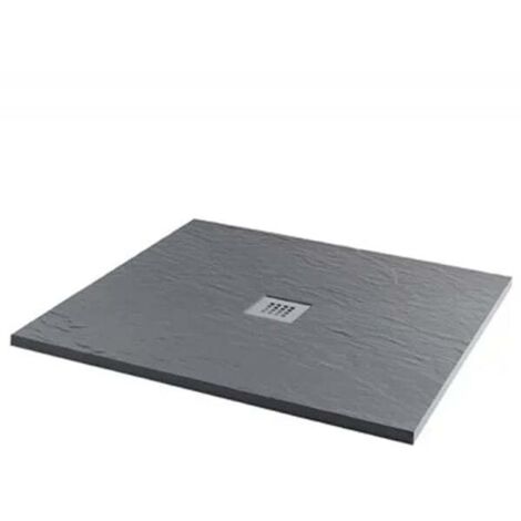 MX Minerals Ash Grey Slate Effect Square Shower Tray 900mm x 900mm