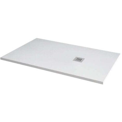 MX Minerals Ice White Slate Effect Rectangular Shower Tray 1600mm x 800mm