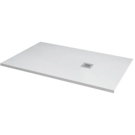 MX Minerals Ice White Slate Effect Rectangular Shower Tray 1600mm x 900mm